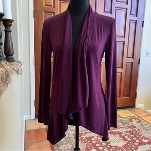 Midnight Women's Open Front Cardigan Purple Long Sleeve Size XS